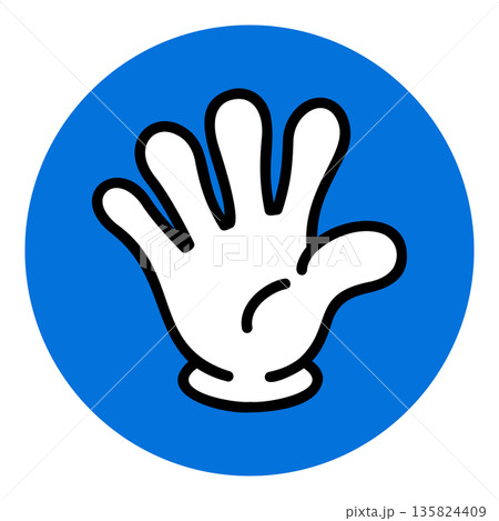 じゃんけんアイコン 単体 パー 135824409
