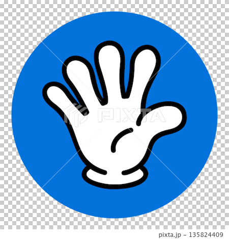 じゃんけんアイコン 単体 パー 135824409