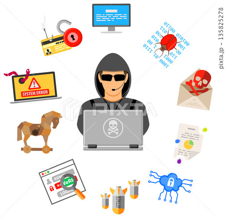 Cyber Crime Concept with Hacker 135825278