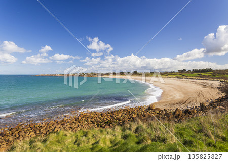 Fermanville beach along the Normandy coast in France 135825827