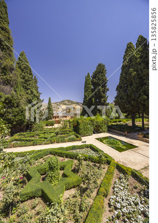 Generalife historic garden design in Granada, Spain 135825856