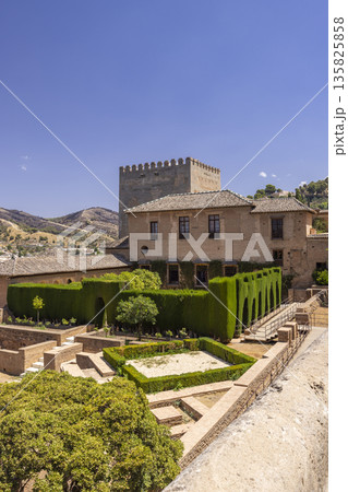 Alhambra gardens and architecture in Granada, Spain Alhambra gardens and architecture in Granada, Spain 135825858