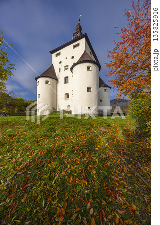 Old Castle in Banska Stiavnica during autumn season 135825916