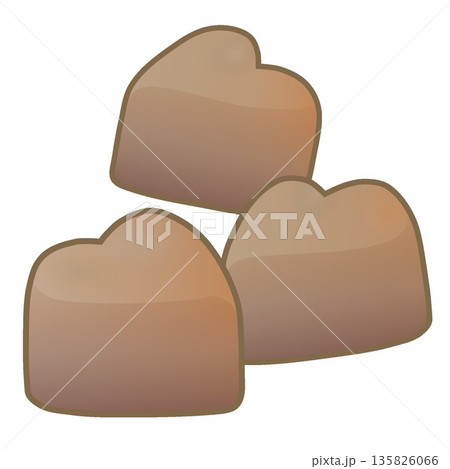 ハート型チョコレートのイラスト ハート型チョコレートのイラスト 135826066