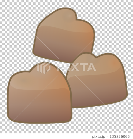 ハート型チョコレートのイラスト ハート型チョコレートのイラスト 135826066