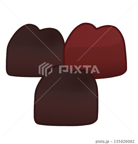 ハート型チョコレートのイラスト 135826082