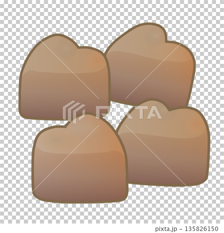 Heart-shaped chocolate illustration Heart-shaped chocolate illustration 135826150
