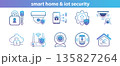 Smart Home and IoT Security Vector Icons with Modern Gradient Design 135827264