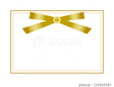 エレガントで可愛いメッセージカード　ゴールド 135828387