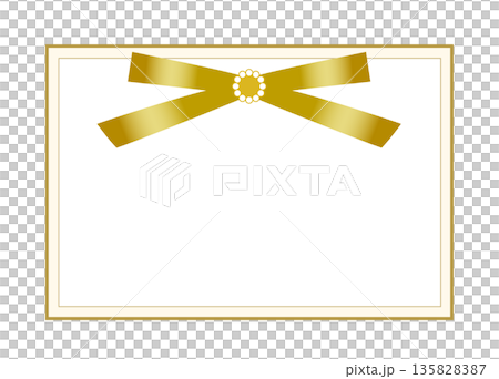 エレガントで可愛いメッセージカード　ゴールド 135828387