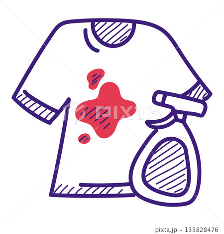 Stain removing tool doodle icon vector isolated Stain removing tool doodle icon vector isolated 135828476