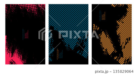 Abstract stippled paint texture backgrounds with distressed retro punk splatter effect, grunge frame border texture. Abstract stippled paint texture backgrounds with distressed retro punk splatter effect, grunge frame border texture. 135829064
