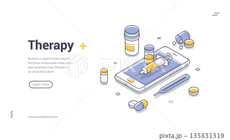 Online Therapy And Healthcare On Smartphone For Medical Isometric Banner Vector Illustration Online Therapy And Healthcare On Smartphone For Medical Isometric Banner Vector Illustration 135831319