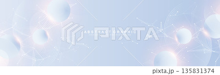 Modern digital technology background design with molecular plexus lines and dots. Futuristic network connection. Abstract mesh, big data technology, ai, science, cyberspace. 135831374