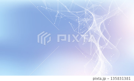Molecular abstract structure background. Scientific vector illustration with molecule DNA. Medical, science and technology concept for banner template or header Molecular abstract structure background. Scientific vector illustration with molecule DNA. Medical, science and technology concept for banner template or header 135831381