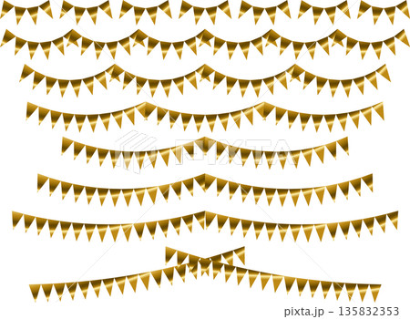 ガーランド三角、曲線、ライン、1金 135832353