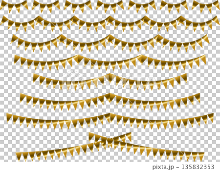 ガーランド三角、曲線、ライン、1金 135832353