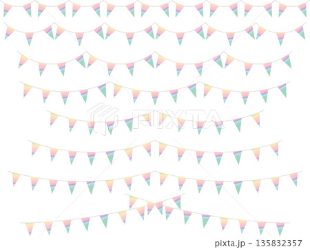 ガーランド三角ひも、曲線、ライン、20虹淡 135832357