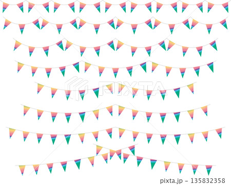 ガーランド三角ひも、曲線、ライン、21虹濃 135832358