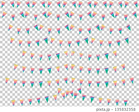 ガーランド三角ひも、曲線、ライン、21虹濃 135832358