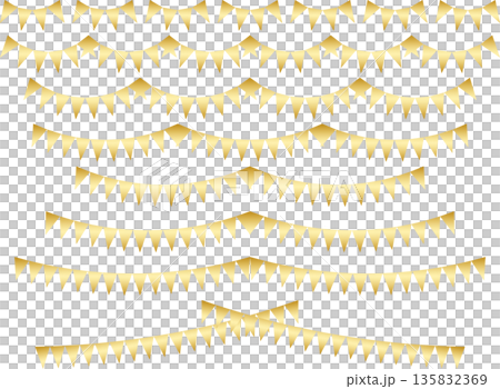 ガーランド三角、曲線、ライン、m1金 135832369