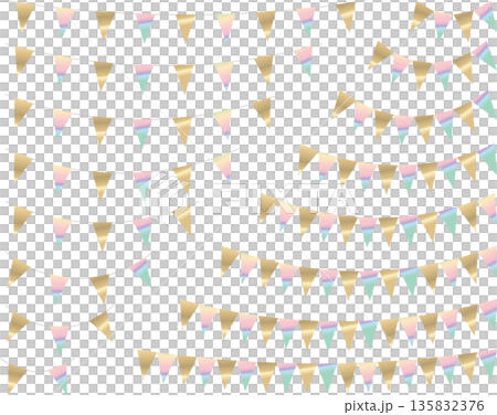 Garland triangle, curved, gold 20 rainbow light Garland triangle, curved, gold 20 rainbow light 135832376