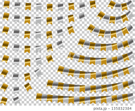 ガーランド谷、曲線、金2銀 135832384