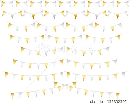 ガーランド三角ひも、曲線、ライン、m金2銀 135832395