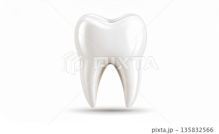 白歯単体正面リアル医療素材 135832566