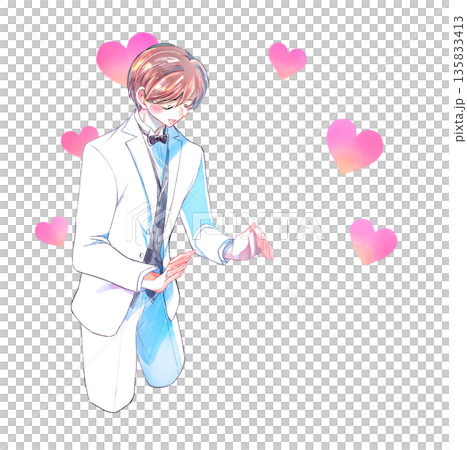 Groom in black tie 135833413