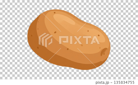 料理や食材に使いやすいじゃがいも単体のシンプルなイラスト 135834755