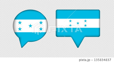 Flag of Honduras in speech bubble. Flag of Honduras in speech bubble. 135834837