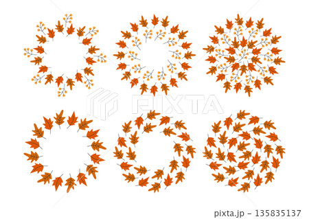 Autumn Leaves Circle Frames and Backdrops in trendy Monochrome Autumn Pallet Minimal Flat design Set. Vector illustration Thanksgiving or Autumn Thematic Cards Social Media post, tag Design Element Autumn Leaves Circle Frames and Backdrops in trendy Monochrome Autumn Pallet Minimal Flat design Set. Vector illustration Thanksgiving or Autumn Thematic Cards Social Media post, tag Design Element 135835137