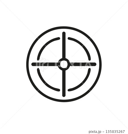 照準・クロスヘアのアイコン　精度と集中を表すシンプル線画 135835267