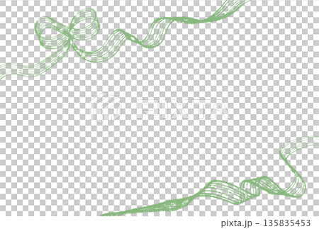 Hand-painted rake-style diagonal ribbon frame in green 135835453
