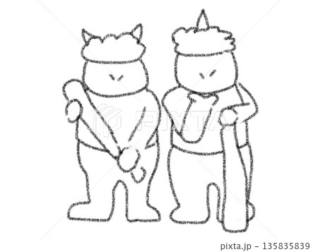 鬼の線画イラスト 鬼の線画イラスト 135835839