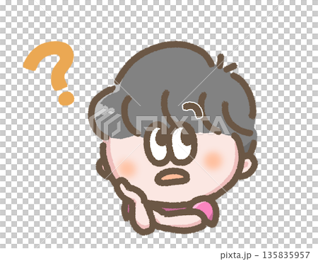 Illustration of a boy wondering 135835957