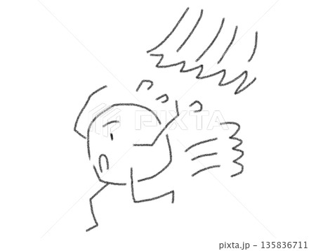 逃げるホコリのイラスト 135836711