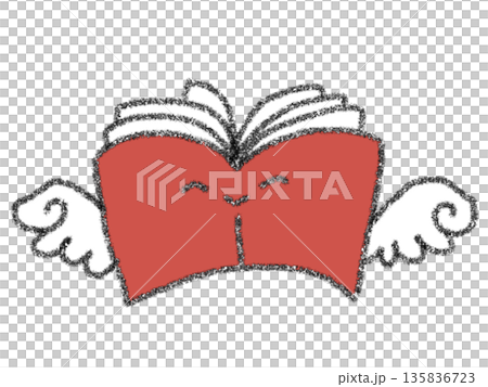 一本長著翅膀的書的插圖 一本長著翅膀的書的插圖 135836723