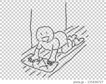 Illustration of a person mopping the hallway 135836727