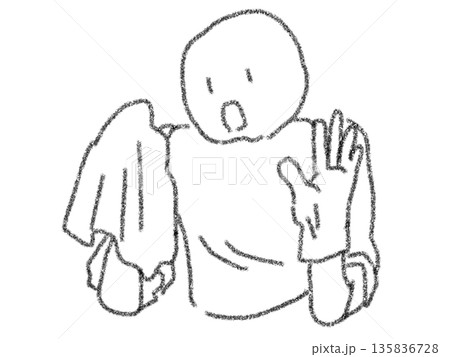 白タオルで窓を拭く人のイラスト 白タオルで窓を拭く人のイラスト 135836728