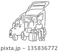 おしゃれな車の線画イラスト 135836772