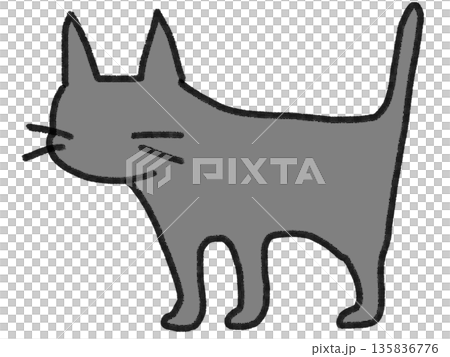 Black cat facing sideways 135836776