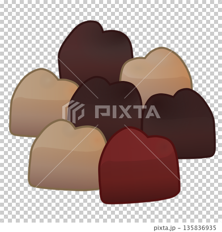ハート型チョコレートのイラスト 135836935