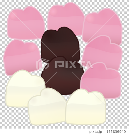 Heart-shaped chocolate illustration 135836940
