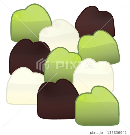 ハート型チョコレートのイラスト 135836941
