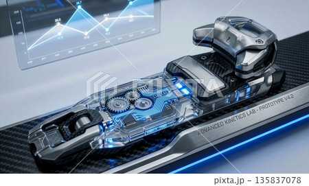 Transparent Prototype Shaver analyzed with...のイラスト素材 [135837078] - PIXTA