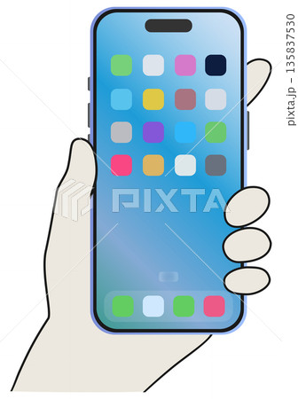 スマホを持つ手 135837530