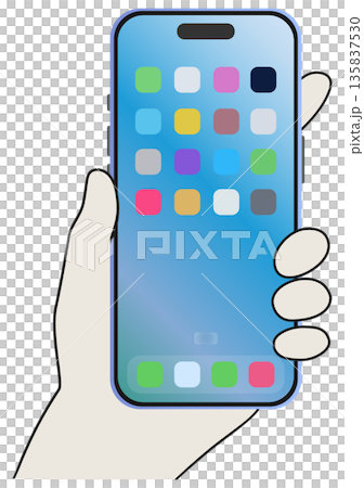 スマホを持つ手 135837530