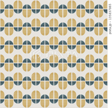 Abstract watercolor geometrical background, retro style seamless pattern in beige and blue tones Abstract watercolor geometrical background, retro style seamless pattern in beige and blue tones 135837865